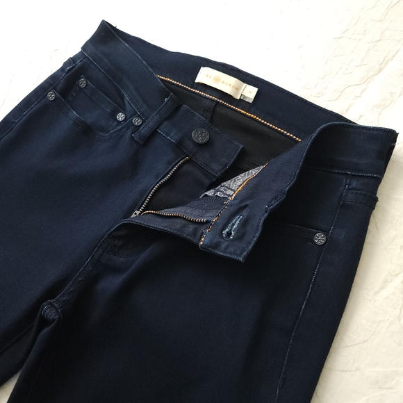 Tory Burch Dark Blue Stretch Bootcut Jeans, Excellent Condition, Size 26 - Picture 15 of 16